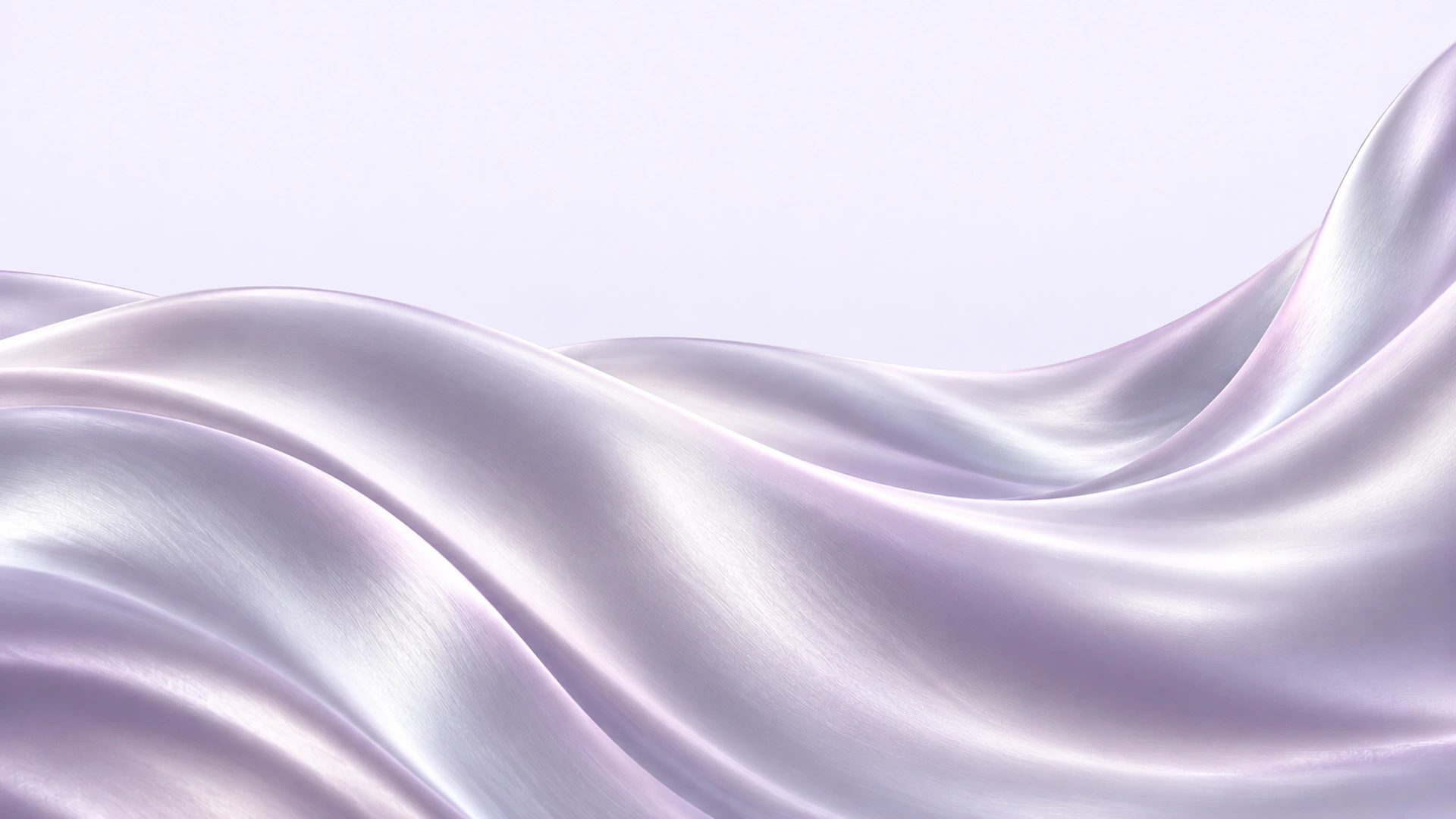 Flowing violet satin folds with soft highlights and open negative space, light desktop composition