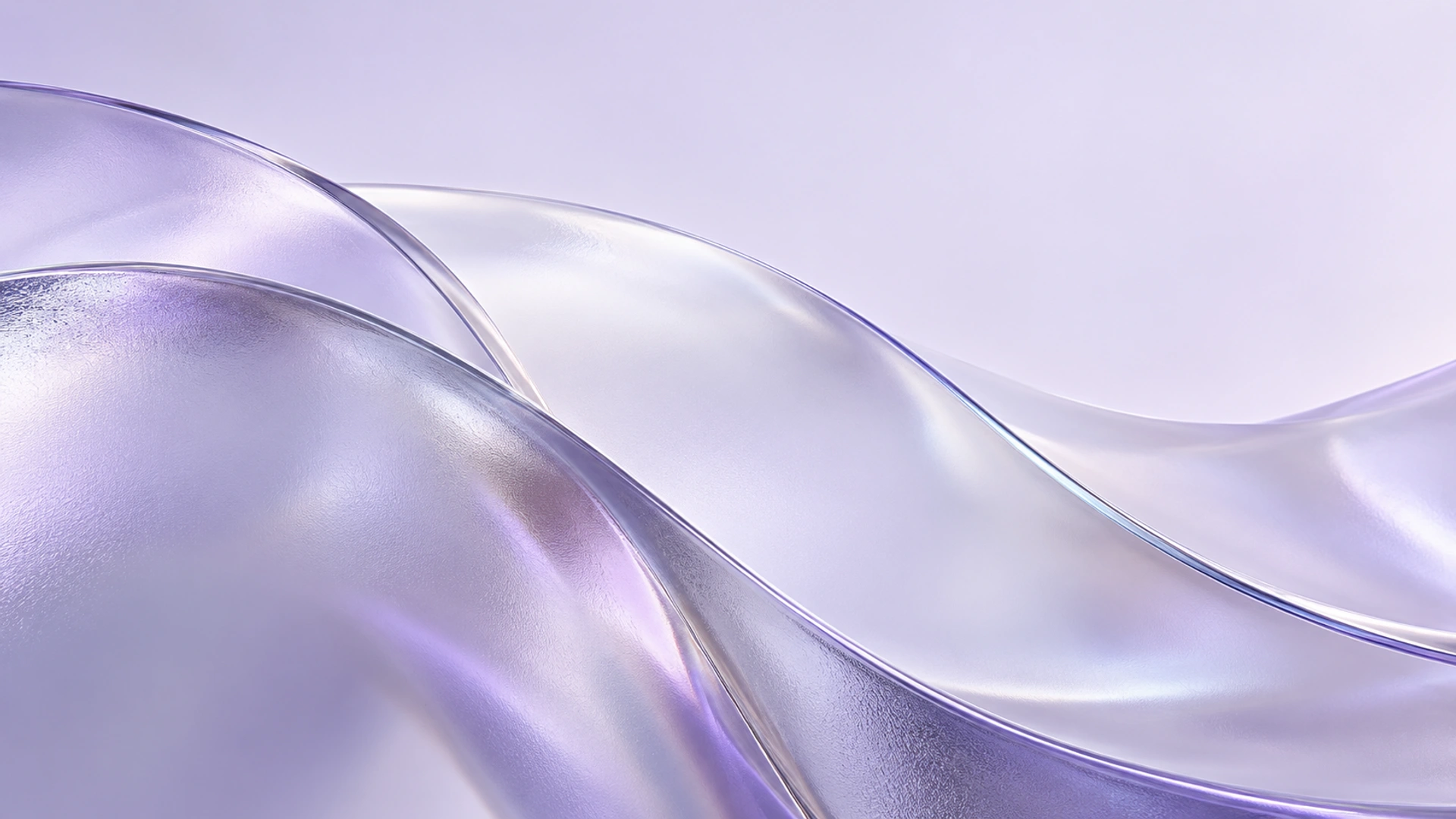 Frosted glass forms diffusing soft violet light, light desktop composition