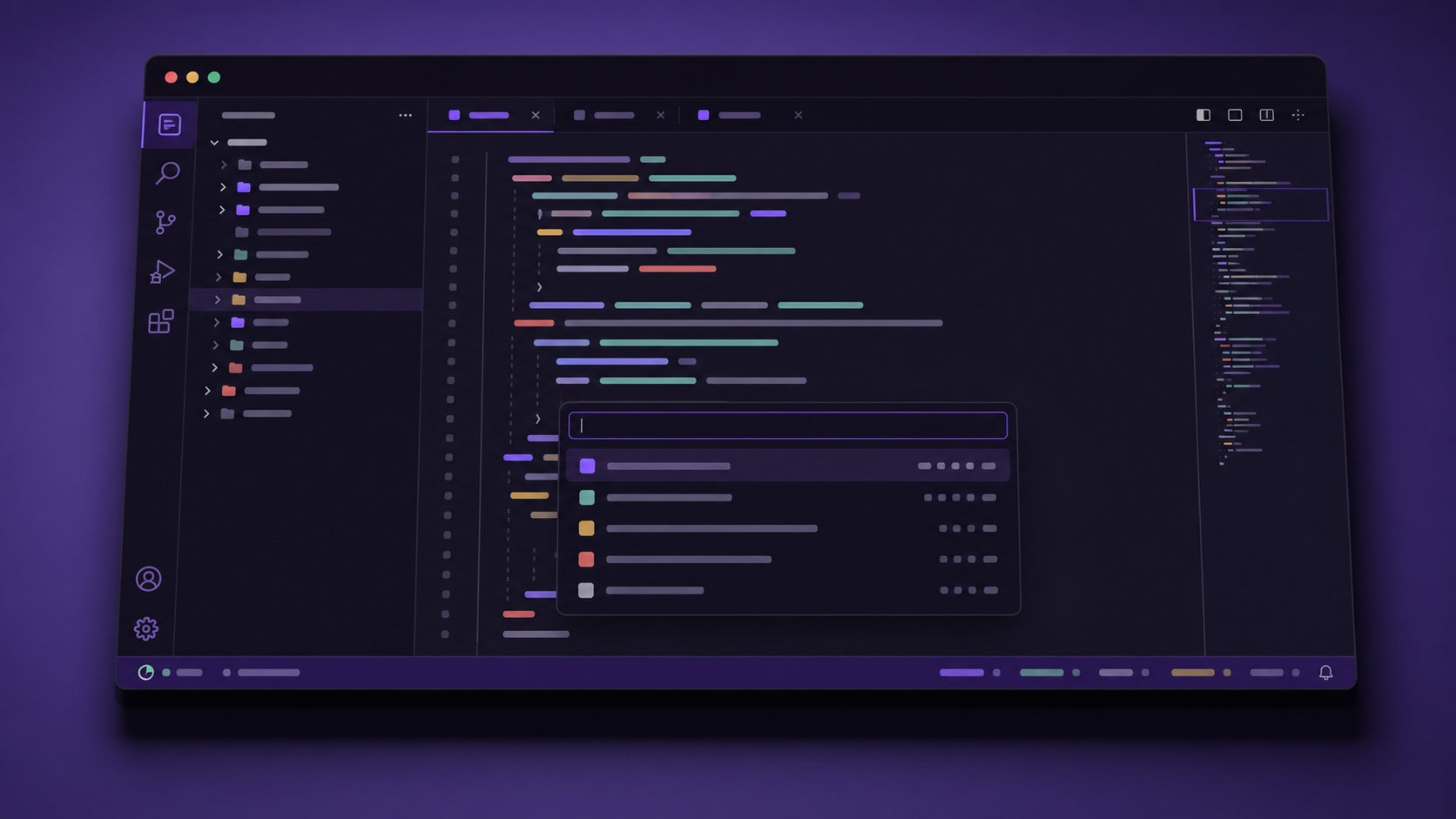 Abstract Santi020k VS Code theme preview